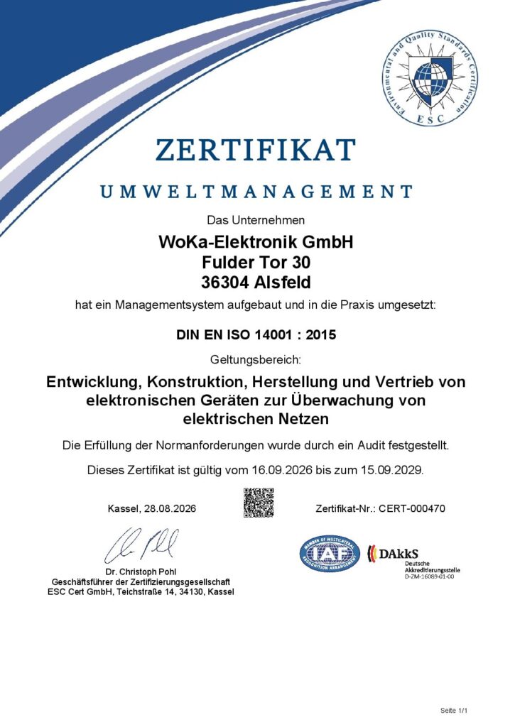 DIN ISO Zertifikat 9001+14001